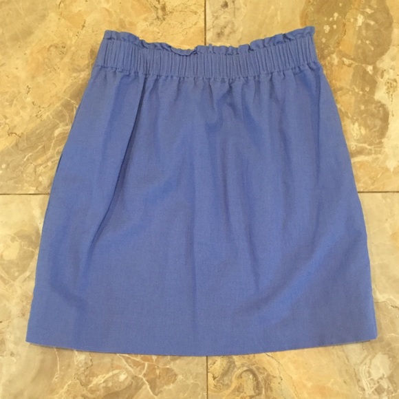 J. Crew Dresses & Skirts - J. Crew Blue Cinched Linen Skirt
